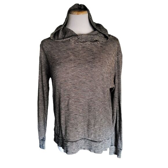 J.Crew 100% Cotton Pullover Hoodie Black And White Women's Medium - Picture 1 of 10